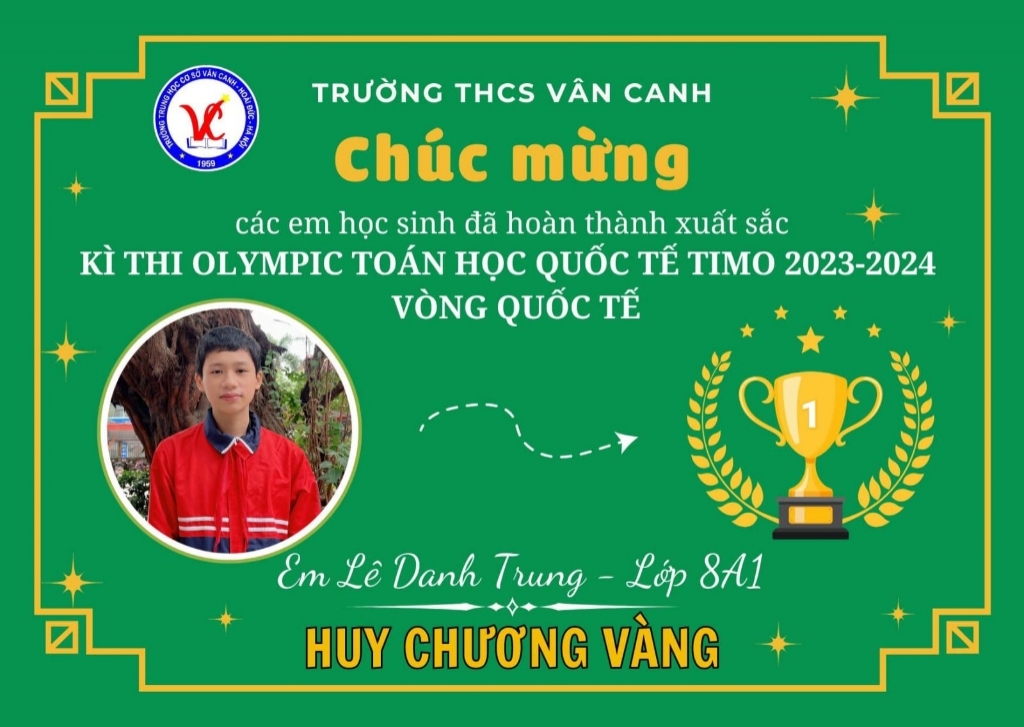 Vinh danh học sinh đạt Giải Quốc tế kì thi Toán TIMO và kì thi Vioed