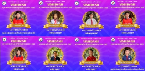 Vinh danh học sinh giỏi lớp 9 cấp huyện các môn văn hóa năm học 2024 - 2025