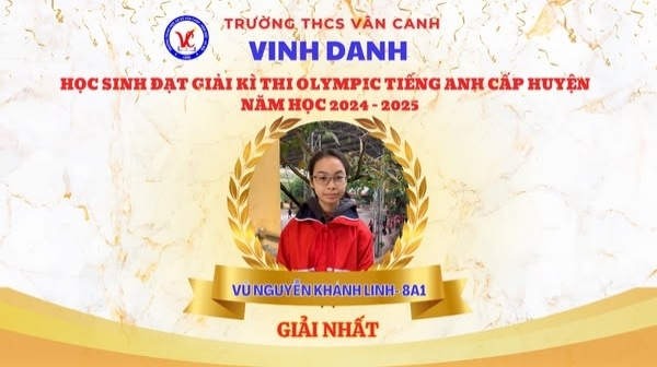 Vinh danh học sinh xuất sắc đạt giải kì thi olympic tiếng anh cấp huyện năm học 2024-2025