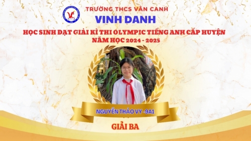 Vinh danh học sinh xuất sắc đạt giải kì thi olympic tiếng anh cấp huyện năm học 2024-2025