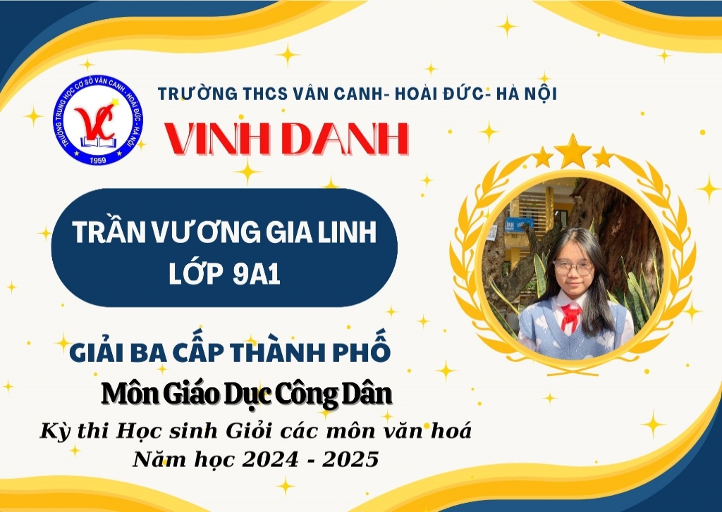 Vinh danh học sinh giỏi cấp thành phố các môn văn hoá năm học 2024-2025