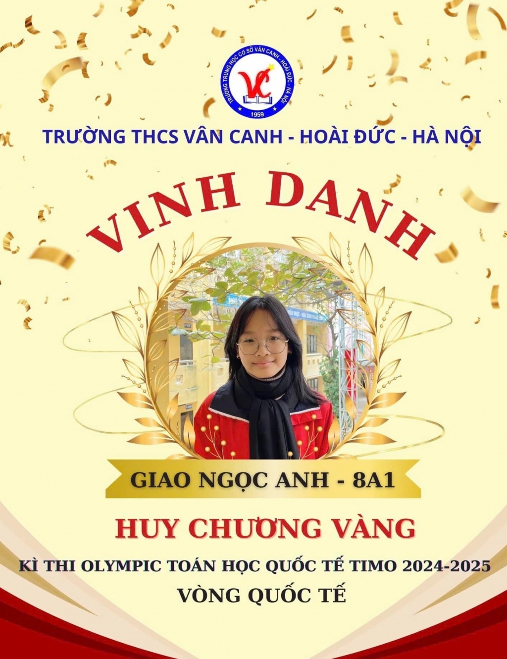 Vinh danh học sinh xuất sắc đạt giải vàng tại kỳ thi toán TIMO quốc tế