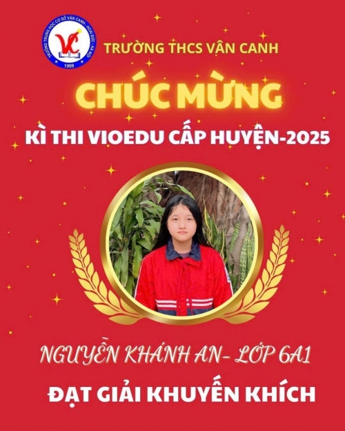 Vinh danh học sinh xuất sắc đạt giải trong kỳ thi vioedu cấp huyện năm học 2024-2025
