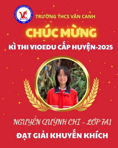 Vinh danh học sinh xuất sắc đạt giải trong kỳ thi vioedu cấp huyện năm học 2024-2025