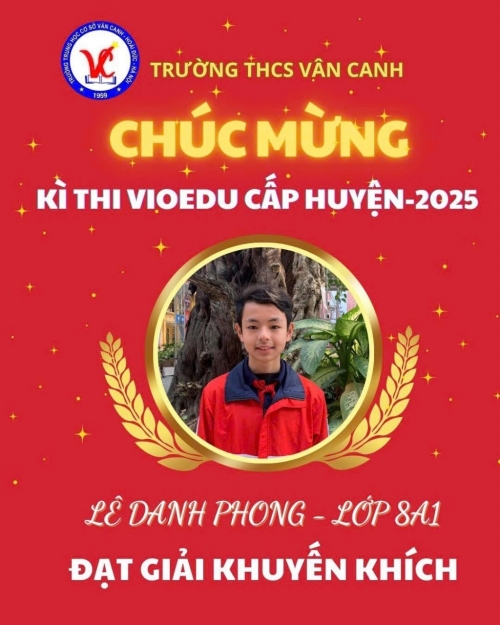 Vinh danh học sinh xuất sắc đạt giải trong kỳ thi vioedu cấp huyện năm học 2024-2025