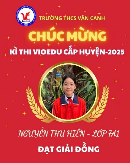 Vinh danh học sinh xuất sắc đạt giải trong kỳ thi vioedu cấp huyện năm học 2024-2025