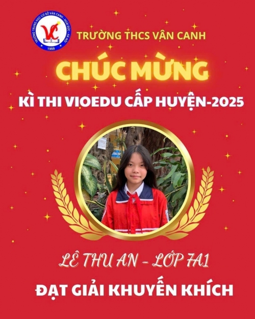 Vinh danh học sinh xuất sắc đạt giải trong kỳ thi vioedu cấp huyện năm học 2024-2025
