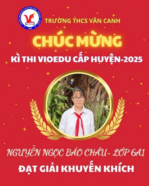 Vinh danh học sinh xuất sắc đạt giải trong kỳ thi vioedu cấp huyện năm học 2024-2025