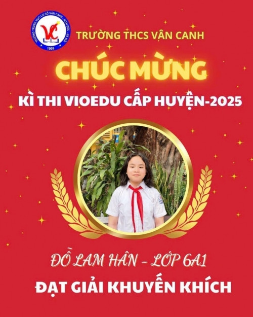 Vinh danh học sinh xuất sắc đạt giải trong kỳ thi vioedu cấp huyện năm học 2024-2025