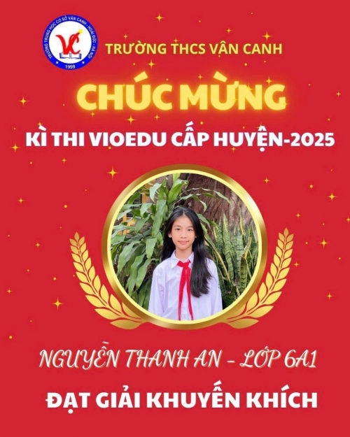 Vinh danh học sinh xuất sắc đạt giải trong kỳ thi vioedu cấp huyện năm học 2024-2025
