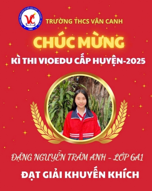 Vinh danh học sinh xuất sắc đạt giải trong kỳ thi vioedu cấp huyện năm học 2024-2025