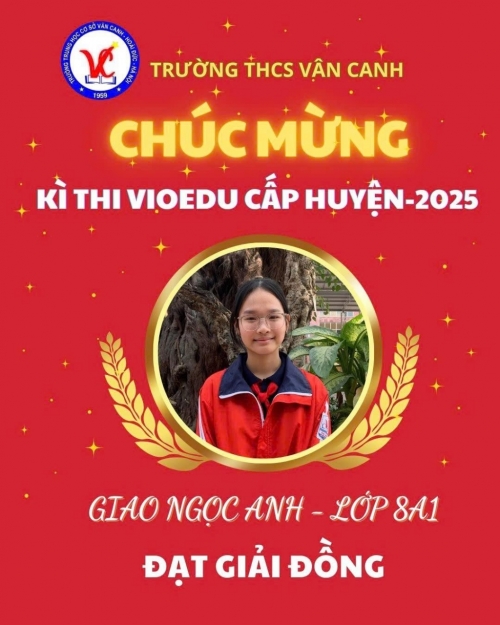 Vinh danh học sinh xuất sắc đạt giải trong kỳ thi vioedu cấp huyện năm học 2024-2025