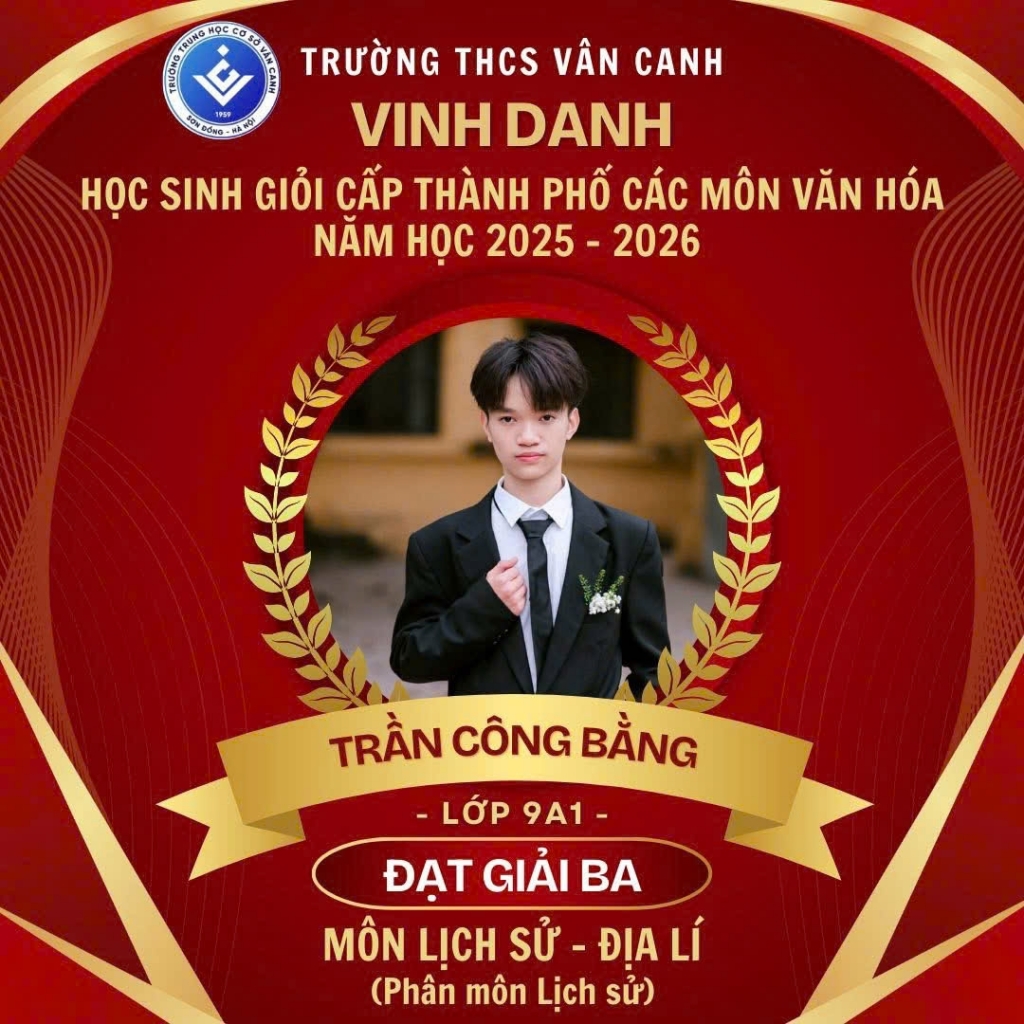 Vinh danh học sinh giỏi các môn văn hóa thành phố Hà Nội năm học 2025-2026