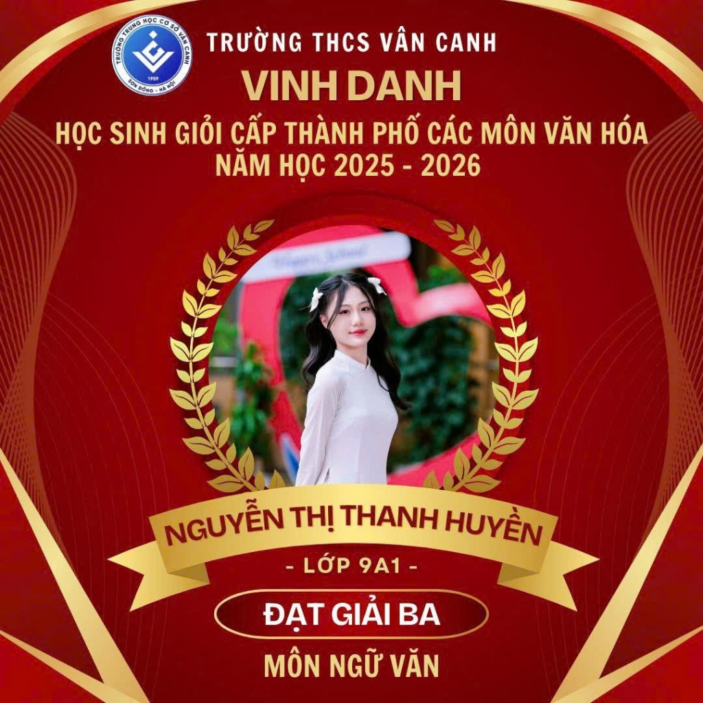 Vinh danh học sinh giỏi các môn văn hóa thành phố Hà Nội năm học 2025-2026