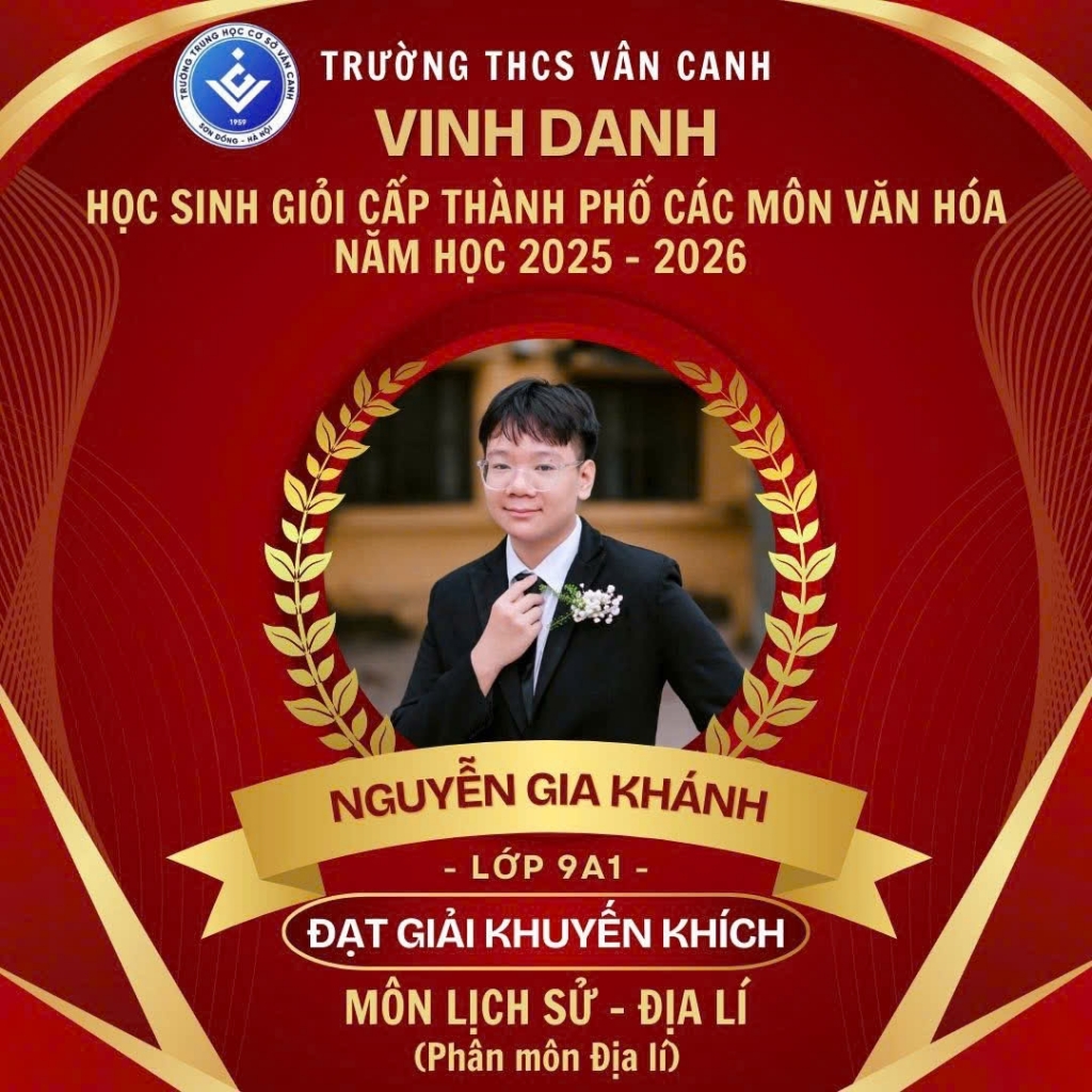 Vinh danh học sinh giỏi các môn văn hóa thành phố Hà Nội năm học 2025-2026