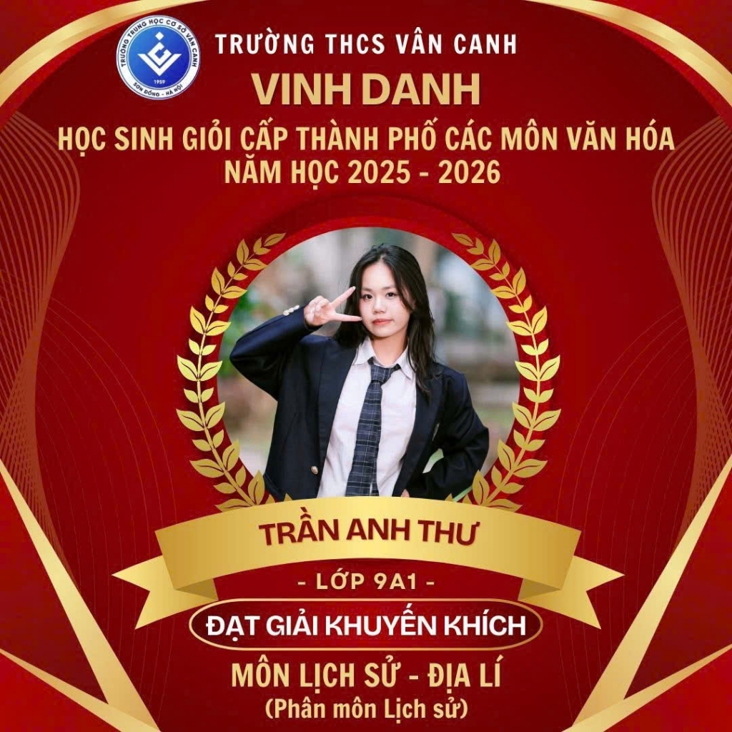 Vinh danh học sinh giỏi các môn văn hóa thành phố Hà Nội năm học 2025-2026