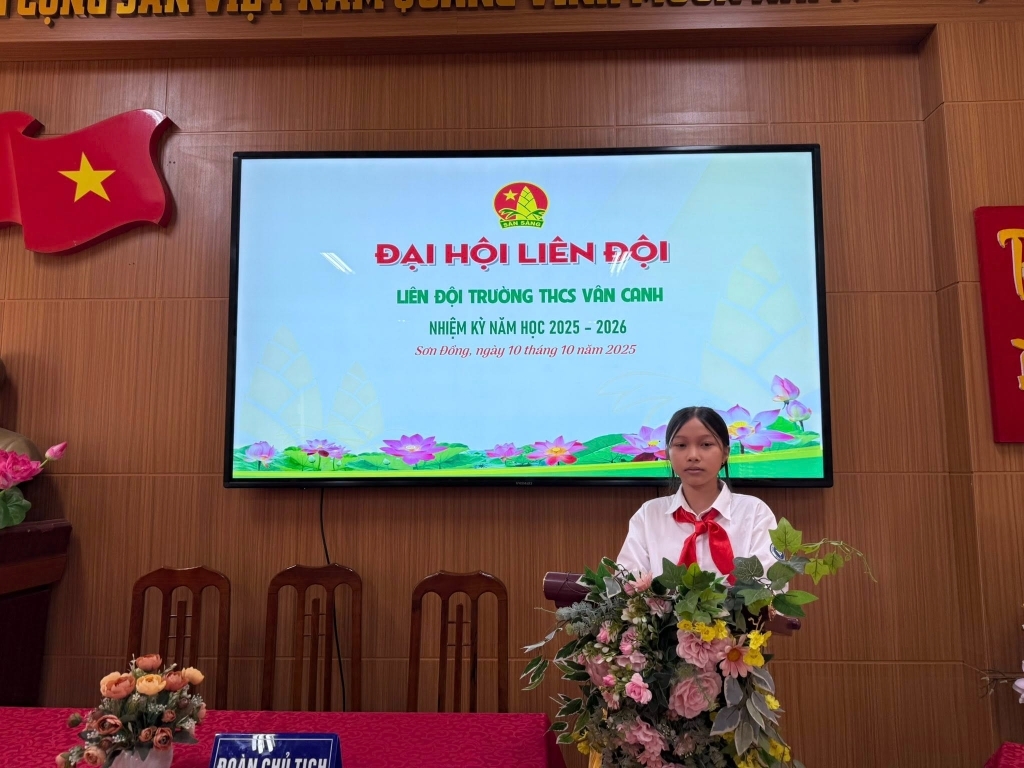 Đại hội liên đội trường thcs vân canh nhiệm kì năm học 2025 – 2026