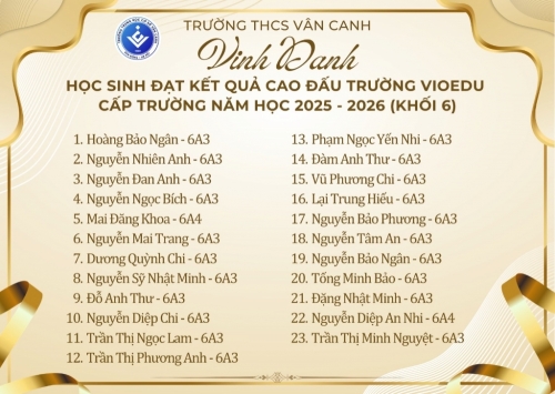 Vinh danh học sinh đạt kết quả cao – đấu trường vioedu cấp trường năm học 2025-2026